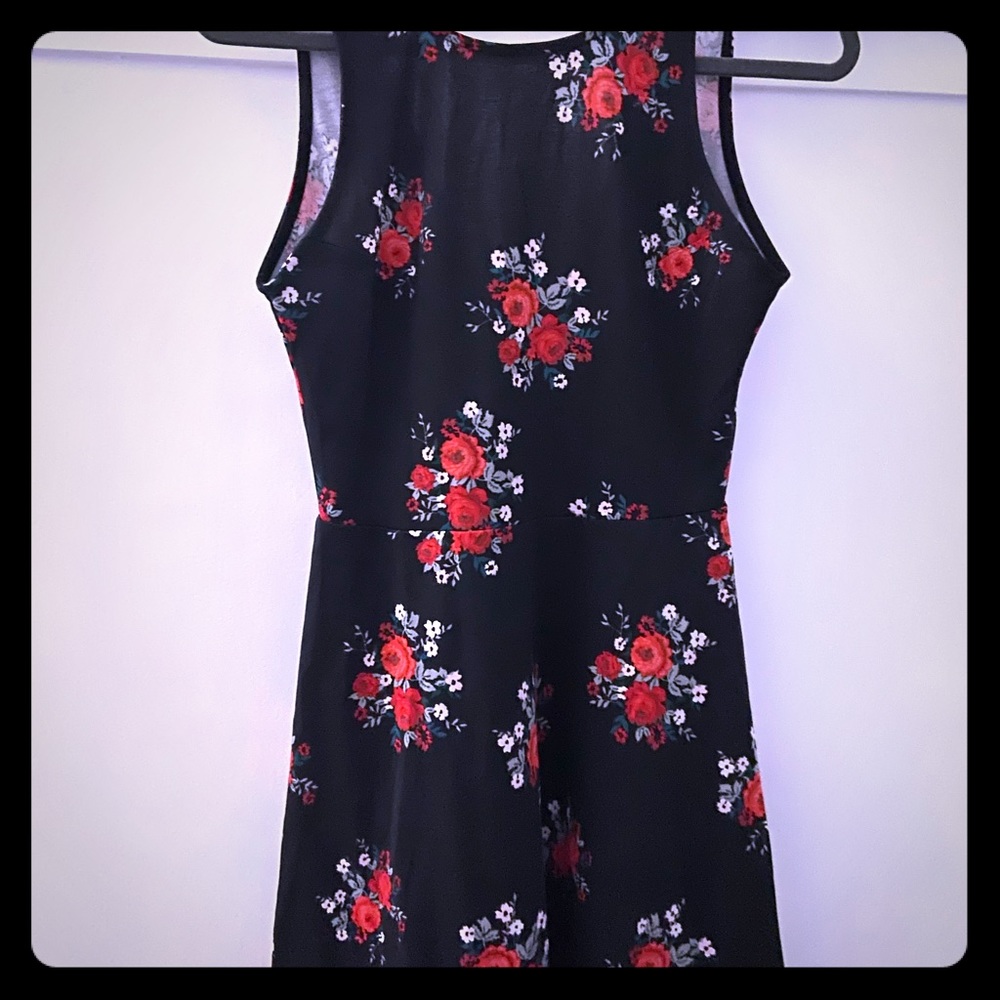 Floral Black A line Dress
